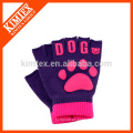 Invierno guantes fingerless raya